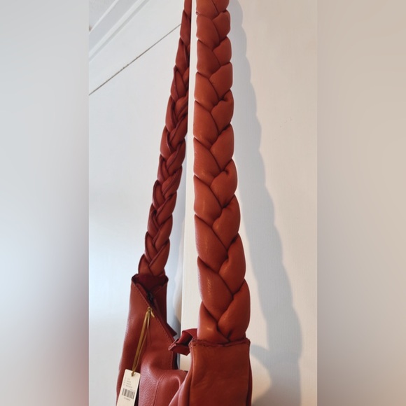 NWT anthropologie Braided leather Red Shoulder Bag - Picture 4 of 9